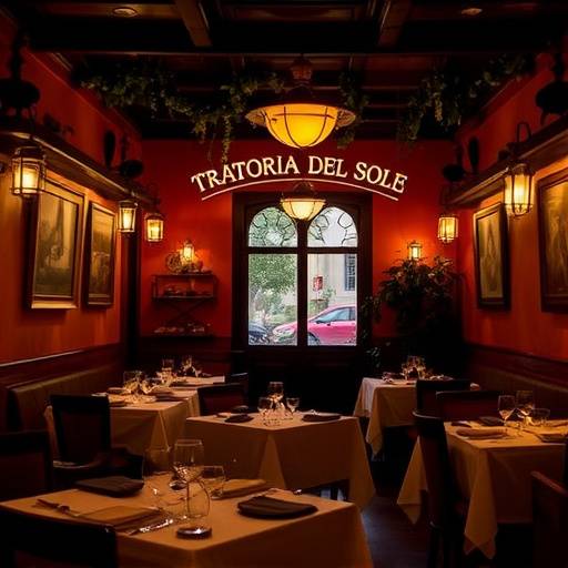 Foto dell'interno accogliente della Trattoria del Sole