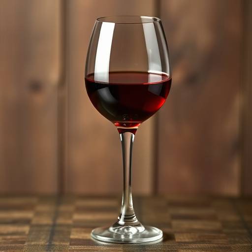 Un bicchiere di Chianti Classico, un vino rosso rubino toscano, versato in un calice di cristallo